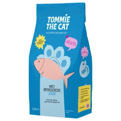 Afbeelding van Tommie the Cat 100% graanvrije kattenbrokken kattenvoer droogvoer bomvol verse zalm 1 zak 2,2kg
