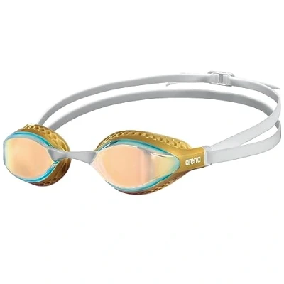 Afbeelding van ARENA Unisex Volwassen Air Speed Anti Fog Racing Zwembril voor Mannen en Vrouwen Speciale Seals Technologie Spiegel Lens, Geel Koper/Goud
