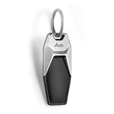 Afbeelding van Audi collection 3181900606 A6 lederen sleutelhanger, zwart/zilver