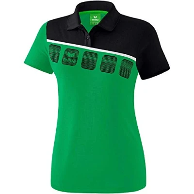 Afbeelding van Erima 5 C polo dames smaragd/zwart/wit