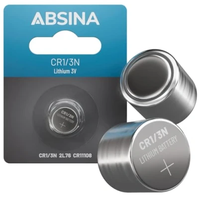 Afbeelding van ABSINA CR1/3N lithium batterij 3V CR11108 lekvrij en met lange houdbaarheid 160mAh DL 1/3N, 2L76, CR DL1/3N, CR1 3N, knoopcel