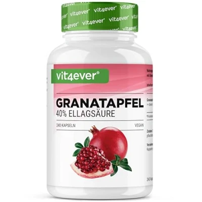 Afbeelding van Granaatappelextract 240 veganistische capsules Natuurlijk premium extract met 40% ellaginezuur Hoge dosering Veganistisch