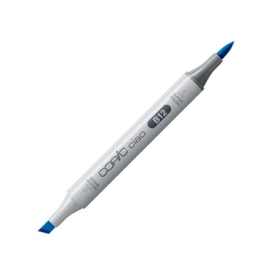 Afbeelding van COPIC Ciao Marker Type B 12, Ice Blue, veelzijdige layout marker, op alcoholbasis, met een medium breedte en brush tip