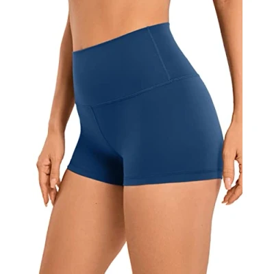 Afbeelding van CRZ Yoga Dames Butterluxe Short 2.5&#039;&#039; Hoge Taille Workout Gym Leggings Hardlopen Spandex Biker Shorts Franse marine S