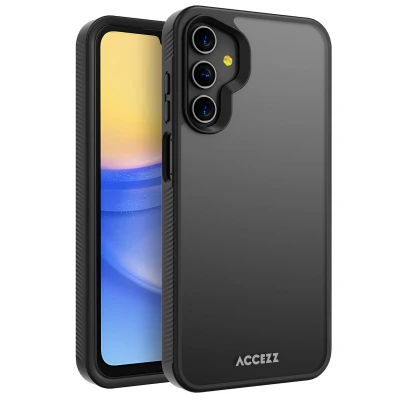Afbeelding van Samsung Galaxy A15 (4G) Hoesje Kunststof Accezz Backcover/Hardcase Zwart Telefoonhoesje Shockproof/Valbescherming