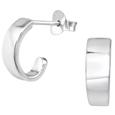 Afbeelding van JoyS Zilveren oorbellen oorringen ovaal 11 mm / 4 sterling zilver 925