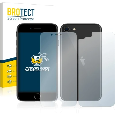 Afbeelding van BROTECT AirGlass kogelwerende glasfolie (1 Stuk, Apple iPhone SE), Smartphone beschermfolie, Transparant