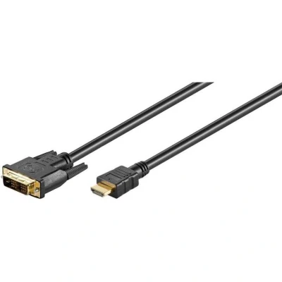 Afbeelding van DVI naar HDMI kabel Goobay 1 meter (DVI D, Single Link, 100% koper, Verguld)