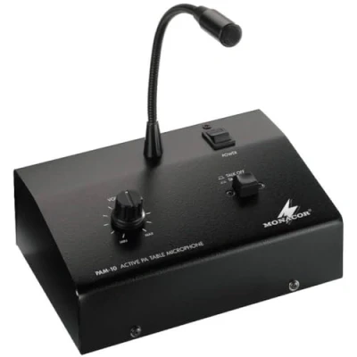 Afbeelding van Monacor PAM 10 compacte PA versterker met microfoon, 1x W @ 4 Ohm