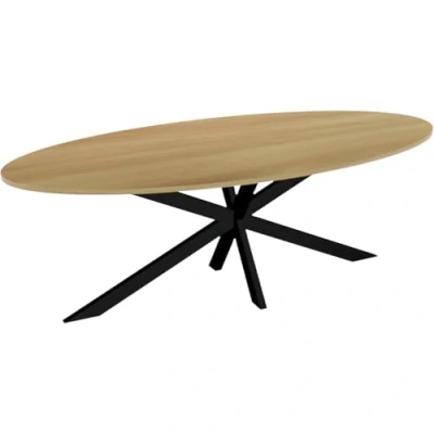 Afbeelding van Eettafel ovaal 240cm Rato lichtbruin ovale tafel