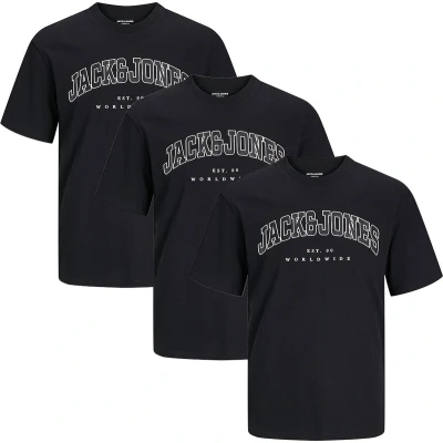 Afbeelding van Jack &amp; Jones 3 PACK Tshirt print, Heren, Maat: XXL, Schwarz