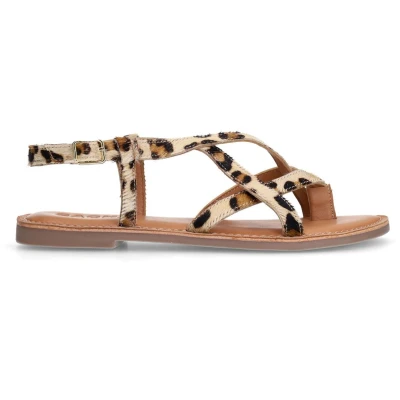 Afbeelding van Sacha Beige Slippers (Maat 36, Leer)