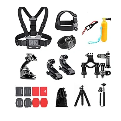 Afbeelding van 20 in 1 Accessoireset voor actiecamera&#039;s, AolKee Accessoires GoPro, compatibel met GoPro Hero 9 8, Max 7 6 5 4, DJI Osmo Action, Insta 360, AKASO, APEMAN, SJCAM, Campark
