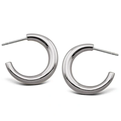 Afbeelding van JWLS4U JE028S Oorringen Plain zilver
