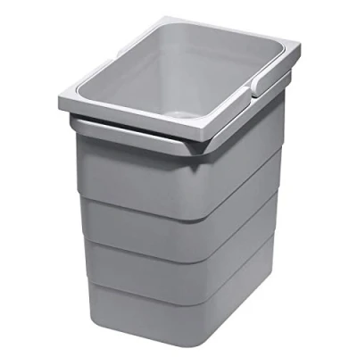 Afbeelding van Ninka eins2vier Afvalbak 5,5 L 220 x 230 153 mm grijs aluminium