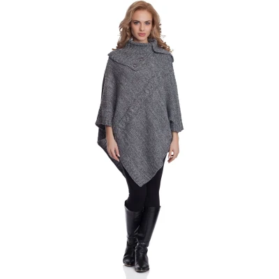 Afbeelding van Merry Style Damesponcho Grijs melange MS SE EVITA