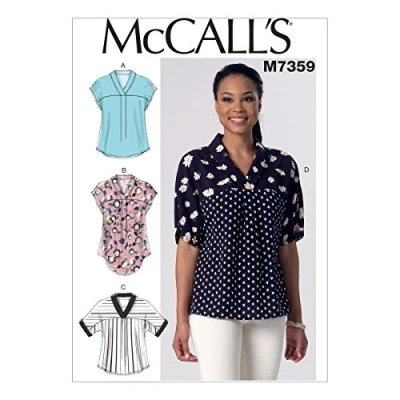 Afbeelding van Mccall&#039;s Patterns 7359, Misses Tops, Maten LRG XXL, Katoen, ZZ (Large X Large XX Large)