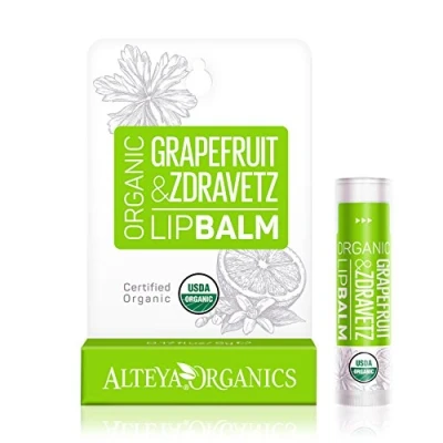 Afbeelding van Alteya Organic Grapefruit &amp; Zdravetz Olie Lippenbalsem 4.5g USDA Biologisch Gecertificeerde Puur Natuurlijke Lipverzorging op Basis van een Zorgvuldig Geselecteerd Bouquet Hydraterende en Voedende Botanische Oliën Boters