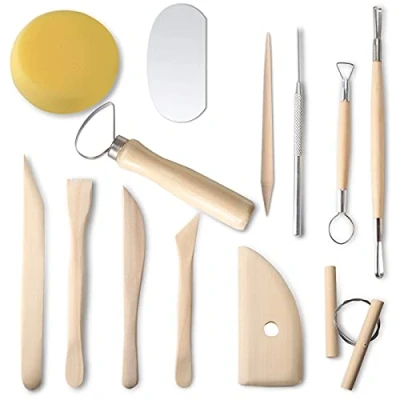Afbeelding van nuts OT Klei Gereedschap 13 Stks Aardewerk Kit Hout en Metaal Polymeer Beeldhouwen Modelleren voor Volwassenen Beginners