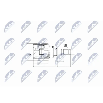Afbeelding van Homokineet reparatie set, aandrijfas NTY NPW TY 070