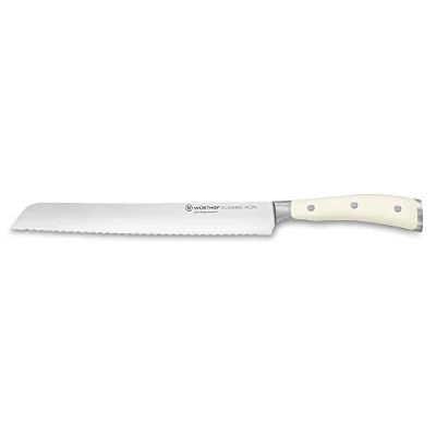 Afbeelding van WÜSTHOF Classic Ikon Broodmes met precisie dubbele kartel 23 cm, Crème