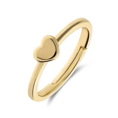 Afbeelding van Lucardi Kinder Zilveren goldplated Ring hart 925 Zilver Goudkleurig 13 / 41 mm