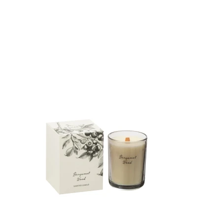 Afbeelding van J Line Geurkaars Bergamot Hout Coco Wax Large 50 Uur