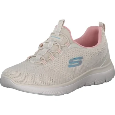 Afbeelding van Skechers Dames Summits Nieuw, Natuurlijke Knit/Roze &amp; Aqua Trim, 9 UK, Gebreide Roze 42 EU