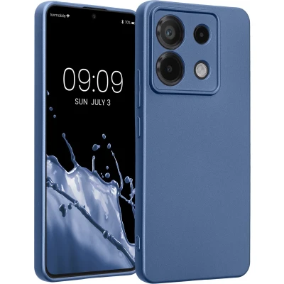 Afbeelding van kwmobile metallic telefoonhoesje van TPU geschikt voor Xiaomi Redmi Note 13 Pro 5G / Poco X6 Flexible case smartphone In blauw