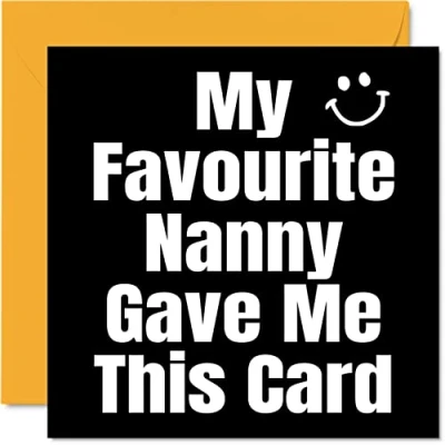 Afbeelding van Grappige verjaardagskaarten voor kleinzoon kleindochter My Favorite Nanny Joke Happy Birthday Card van Nanny, Banter Verjaardagscadeaus, 145mm x Humor Wenskaarten