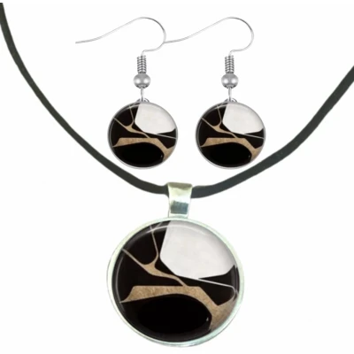 Afbeelding van Set Sharon Zilver oorbellen met ketting Charme Bijoux