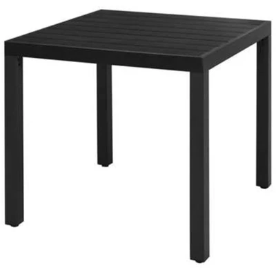 Afbeelding van Tuintafel 80x80x74 cm aluminium en HKC zwart