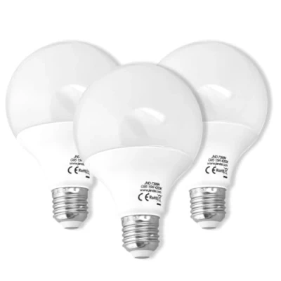 Afbeelding van Jandei 3 x led gloeilamp wereldbol 270 graden, G95 schroefdraad E27, 15 W (komt overeen met 100 W), wit licht 3000 K/6000 K, 1400 lumen (4200 K)
