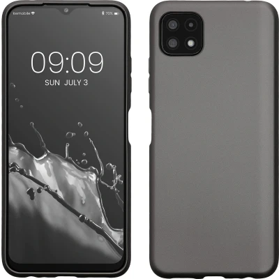 Afbeelding van kwmobile telefoonhoesje geschikt voor Samsung Galaxy A22 5G Hoesje smartphone Back cover in metallic grijs