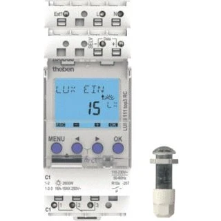 Afbeelding van Theben luna 111 top3 el schemerschakelaar met inbouw lichtsensor 1 kanaal 1110230