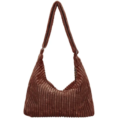 Afbeelding van Boraboi® Dames corduroy schoudertas met verstelbare riem en ruime opbergmogelijkheden