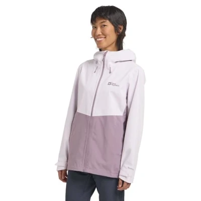 Afbeelding van Jack Wolfskin Weiltal Hardshelljas, Dames, Maat: Medium, Pale lavendar