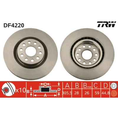 Afbeelding van Trw Remschijf DF4220