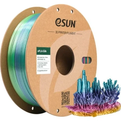 Afbeelding van eSUN Silk Rainbow PLA Filament 1.75mm, zijdeachtig veelkleurig 3D Printer PLA, kleurverloop wisselend 1KG spoel (2.2 LBS) voor printers (Koraal Regenboog, 1KG)