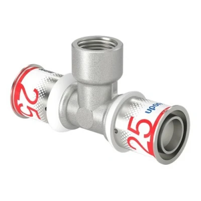Afbeelding van Uponor S Press Plus perskoppeling Ø25x1/2&quot;x25 T stuk binnendraad. Artikelnr: 1070598