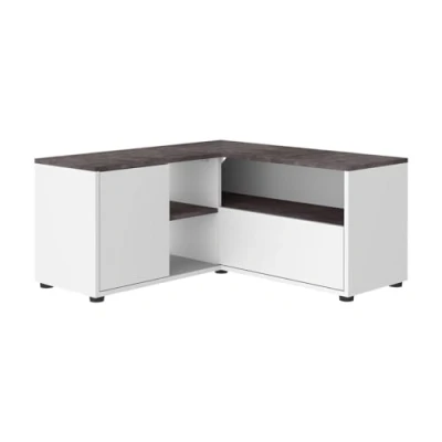 Afbeelding van Symbiosis TV meubel Annelle 1 draaideur, opklapdeur en 2 legplanken beton/wit 90cm Wit