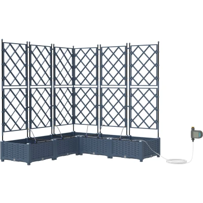 Afbeelding van vidaXL Tuinenbak Grijs Kunststof 120 x 126 cm Plantenbakken