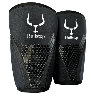 Afbeelding van Bullstep Neopreen kniebeschermers 7 mm, powerlifting, extra ondersteuning, kniemanchetten, compressie voor squats, gewichtheffen, cross training, basketbal