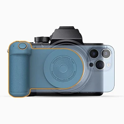 Afbeelding van Magnetische Smartphone Handgreep Grip, Telefoon Camera Grip Handvat Houder Draadloze Opladen Stand met Bluetooth Sluiter Afstandsbediening voor IOS Vlog Video Shooting (Zwart)