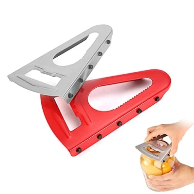 Afbeelding van Potopener roestvrijstalen flesopener universele opener met rubberen lip multifunctionele lip, glas en flesopenerDekselopener geschikt voor alle soorten flessen blikjes (2 stuks)