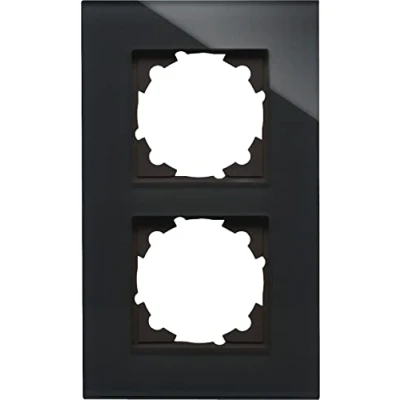 Afbeelding van Kopp 405405011 2 voudig echt glazen frame zwart afdekframe, glas