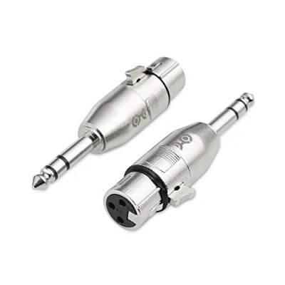 Afbeelding van Cable Matters 2 Pack 6,35 mm 1/4 Inch TRS naar XLR Adapter Mannelijk Vrouwelijk (Zilver)
