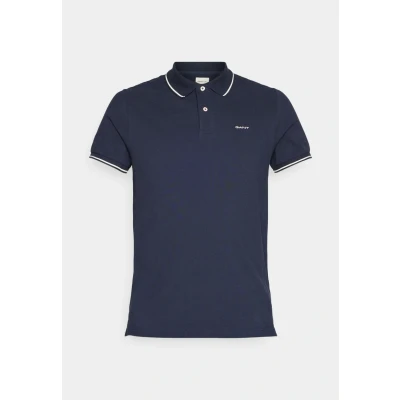 Afbeelding van GANT Tipping Pique Rugger Poloshirt, Heren, Maat: XS, Evening blue