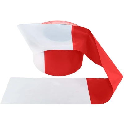 Afbeelding van Kortpack Rood/wit Afzetlint 75mm X 250mtr Wit/ Rood (1 Rol)