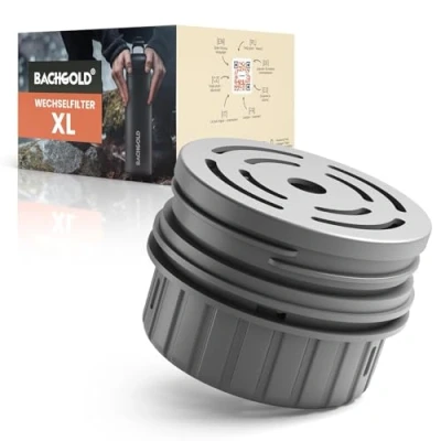 Afbeelding van Bachgold® Waterfilter outdoor wisselfilter XL met 2000 l filtercapaciteit I verwijdert 99,99% van alle bacteriën en filtert virussen, deeltjes zware metalen, blackout crisisbestendig